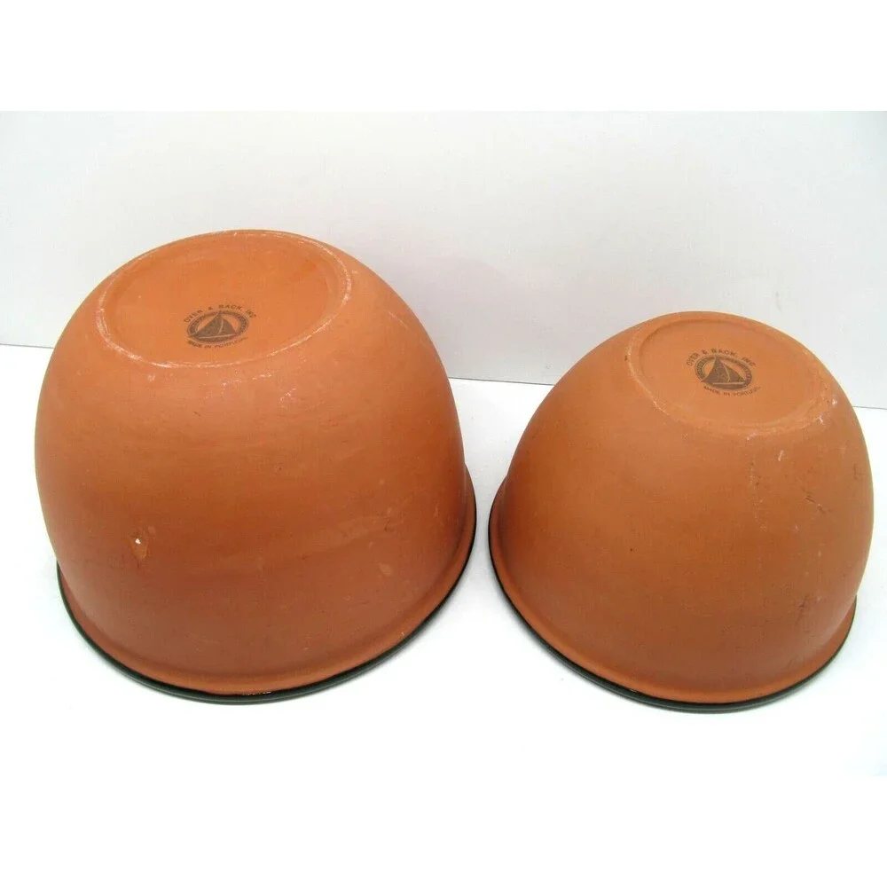 Over And Back Nesting Mixing Bowls Portugal Green & Clay Bundle of 2